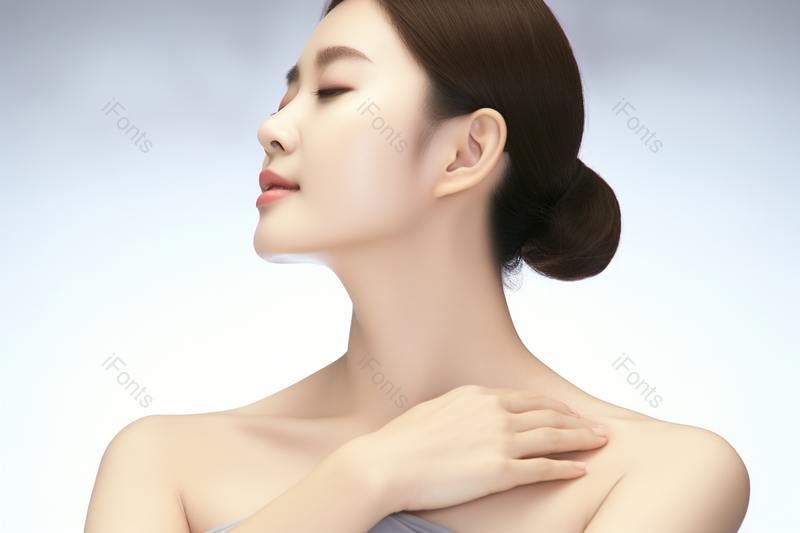 妆容精致脖子修长的女性美容护肤保养,高清,摄影图,摄影图片,图片大全,摄影图免费下载